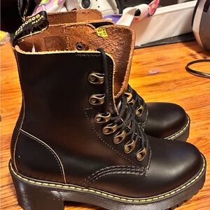 Dr. Martens Black and Brown Combat Boots Sz 6 never worn